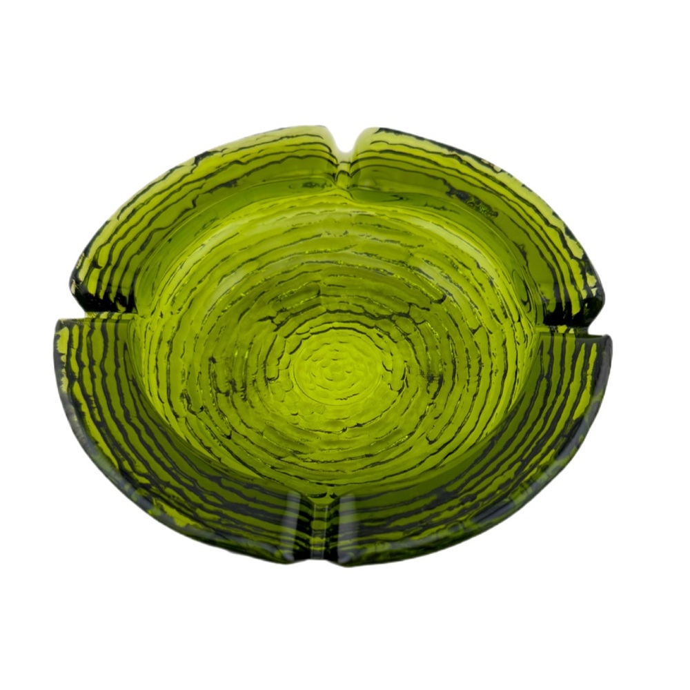 Vintage Anchor Hocking Soreno Green Glass Ashtray